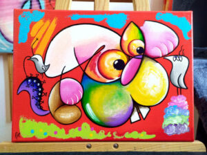 silence knits in its head painting by eric bourdon