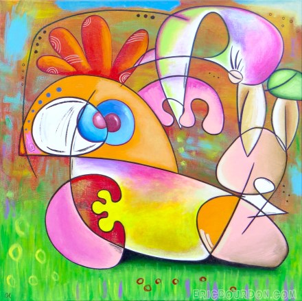 bird pedicure tableau peinture acrylique 440 eric bourdon