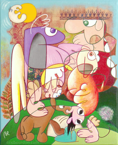 fenêtre sur basse cour tableau galerie peintre eric bourdon