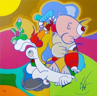 Bunny Bugs - Painting by Eric Bourdon