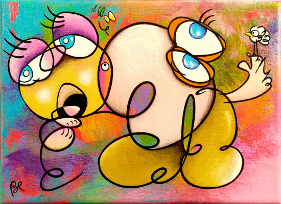 fish and chips of love acrylic painting eric bourdon