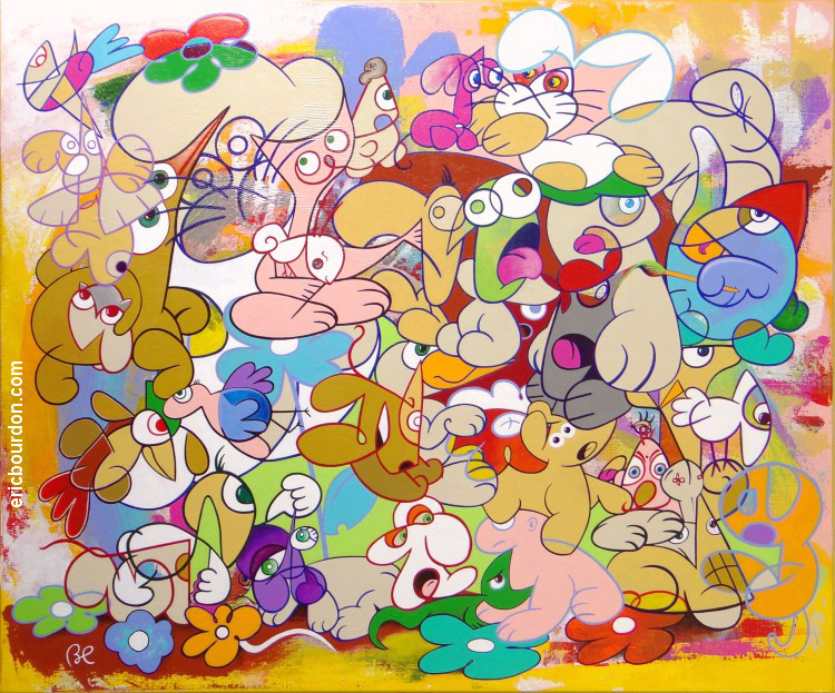 ZOOM of 'LOST' lost painting canvas eric bourdon