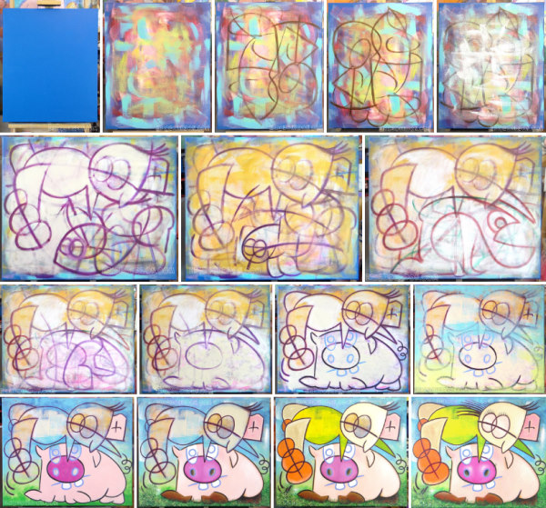 painter eric bourdon step-by-step creation leap-pig
