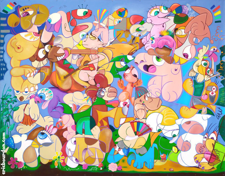 ZOOM of 'Psychedelic Superstar' psychedelic superstar painter eric bourdon
