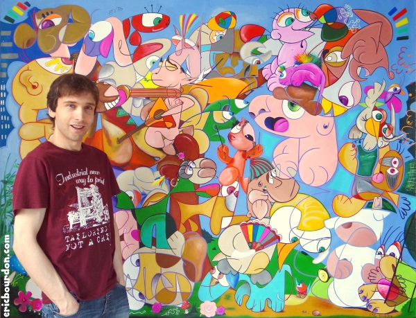 steps psychedelic painting canvas painter eric bourdon