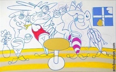 tea or coffee ? painting improv eric bourdon