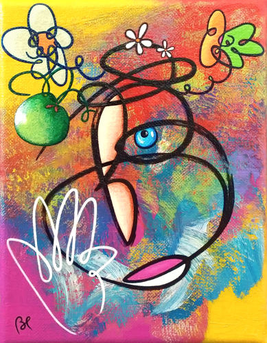 woman flower hat painter eric bourdon